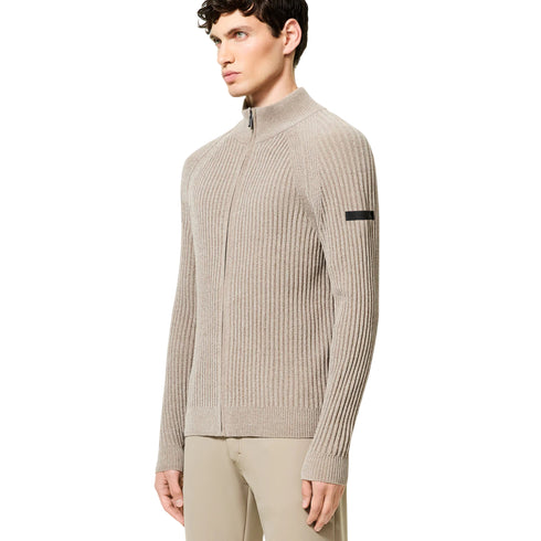 Cardigan Uomo full zip, in ciniglia, lavorato a coste